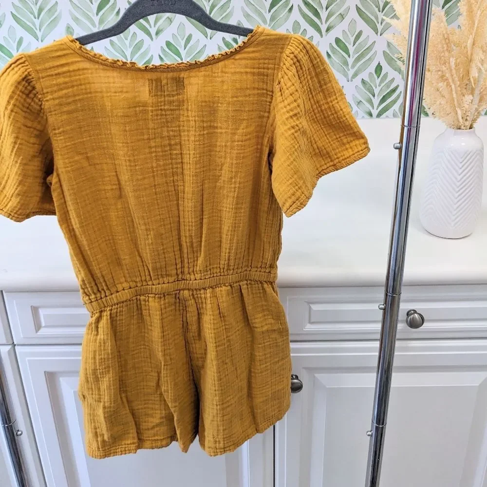 Girl's Goldenrod Yellow Old Navy Romper XL Gauzy Summer Spring Lightweight